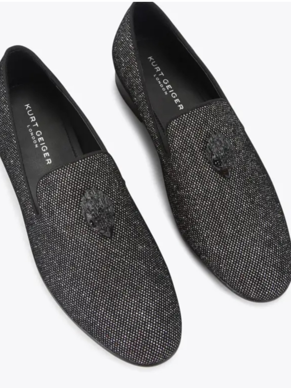 Kurt Geiger Men's Black Sparkle Loafers